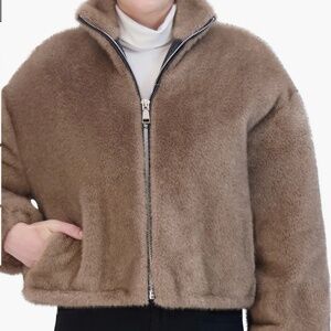 Rebecca Minkoff  Cropped Faux Fur Coat